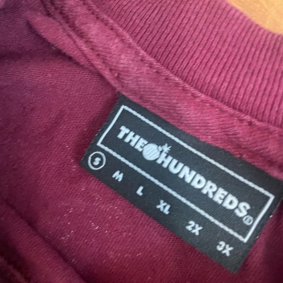 The Hundreds Burgundy Slant Print Logo T-Shirt - Picture 4 of 7